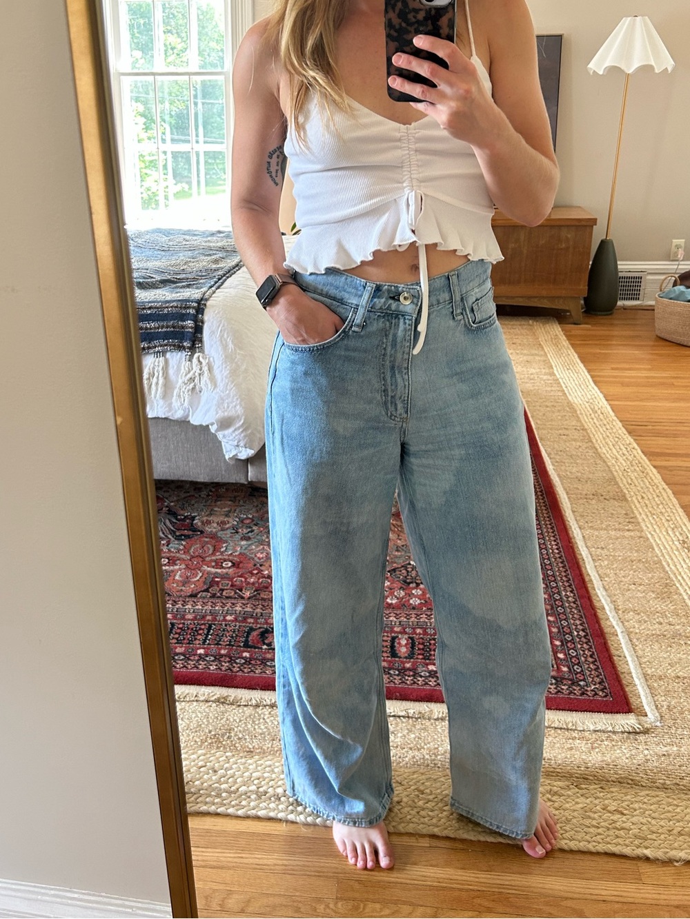 Rag & Bone featherweight Annie cropped wide leg jeans - Picture 2 of 7